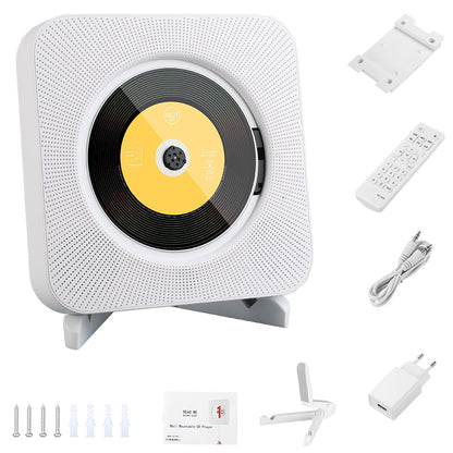 Mounted CD Player Surround Sound FM Radio Bluetooth USB MP3 Disk Portable Music Player Remote Control Stereo Speaker